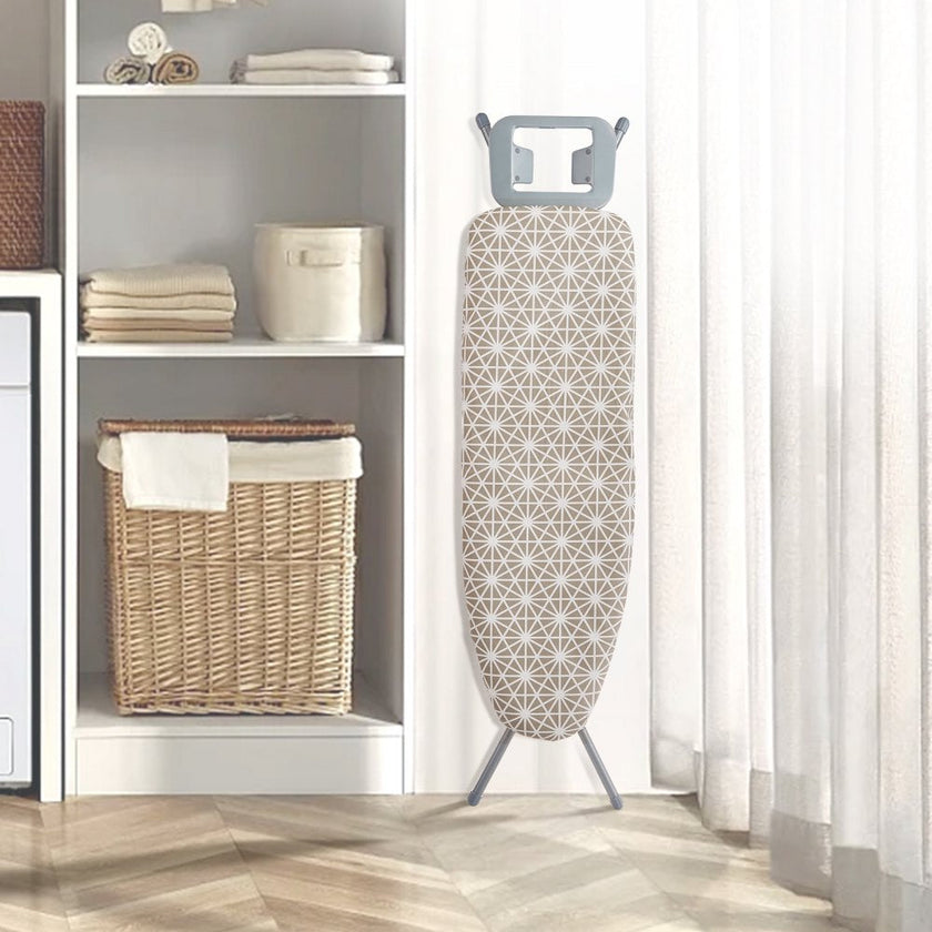 VEVOR Ironing Board with Large 51 x 13 Ironing Surface, Thickened 4 Layers Iron Board with Heat Resistant Cover and 100% Cotton Cover, 7 Adjustable Heights Ironing Board for Home Laundry Room Use