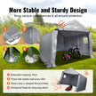 VEVOR Outdoor Portable Storage Shelter Shed, 10x15x8ft Heavy Duty  Instant Garage Tent Canopy Carport with Roll-up Zipper Door and Ventilated Windows For Cars, Motorcycle, Bike, Garden Tools
