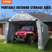 VEVOR Outdoor Portable Storage Shelter Shed, 10x15x8ft Heavy Duty  Instant Garage Tent Canopy Carport with Roll-up Zipper Door and Ventilated Windows For Cars, Motorcycle, Bike, Garden Tools