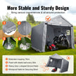 VEVOR Portable Shed Storage Shelter Outdoor, 7 x 12 x 7.36 ft Heavy Duty Instant Storage Tent Tarp Sheds with Roll-up Zipper Door and Ventilated Windows for Motorcycle, Bike, Garden Tools
