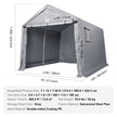 VEVOR Portable Shed Storage Shelter Outdoor, 7 x 12 x 7.36 ft Heavy Duty Instant Storage Tent Tarp Sheds with Roll-up Zipper Door and Ventilated Windows for Motorcycle, Bike, Garden Tools