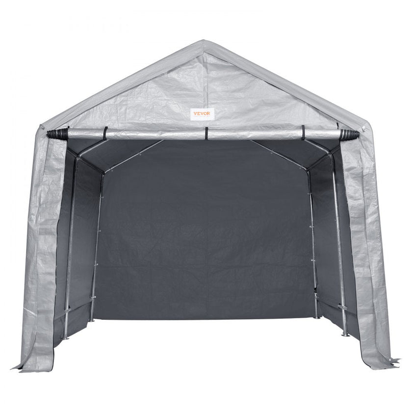 VEVOR Portable Shed Storage Shelter Outdoor, 7 x 12 x 7.36 ft Heavy Duty Instant Storage Tent Tarp Sheds with Roll-up Zipper Door and Ventilated Windows for Motorcycle, Bike, Garden Tools