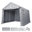 VEVOR Portable Outdoor Storage Shelter Shed, 8 x 14 x 7.6 ft Heavy Duty Instant Storage Tent Garage Sheds with Roll-up Zipper Door and Ventilated Windows for Motorcycle, Bike, Garden Tools