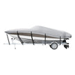 VEVOR Boat Cover, 17'-19' Trailerable Waterproof Boat Cover, 600D Marine Grade PU Oxford, with Motor Cover and Buckle Straps, for V-Hull, Tri-Hull, Fish Ski Boat, Runabout, Bass Boat, Grey