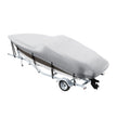 VEVOR Boat Cover, 17'-19' Trailerable Waterproof Boat Cover, 600D Marine Grade PU Oxford, with Motor Cover and Buckle Straps, for V-Hull, Tri-Hull, Fish Ski Boat, Runabout, Bass Boat, Grey