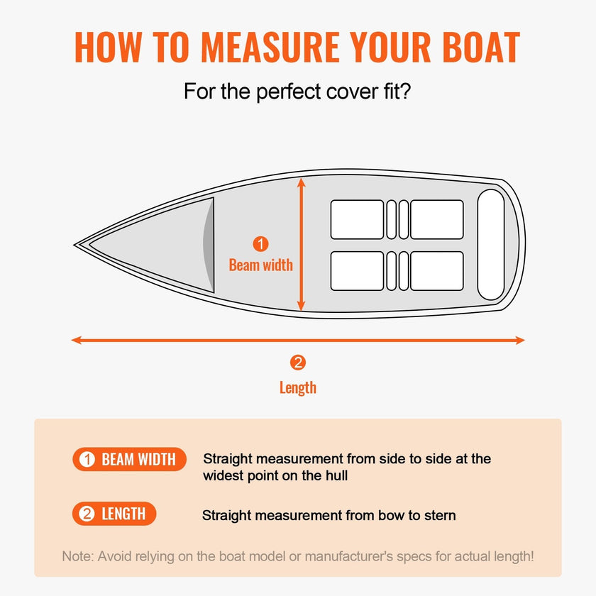 VEVOR Boat Cover, 20'-22' Trailerable Waterproof Boat Cover, 600D Marine Grade PU Oxford, with Motor Cover and Buckle Straps, for V-Hull, Tri-Hull, Fish Ski Boat, Runabout, Bass Boat, Grey