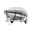 VEVOR Boat Cover, 20'-22' Trailerable Waterproof Boat Cover, 600D Marine Grade PU Oxford, with Motor Cover and Buckle Straps, for V-Hull, Tri-Hull, Fish Ski Boat, Runabout, Bass Boat, Grey