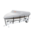 VEVOR Boat Cover, 20'-22' Trailerable Waterproof Boat Cover, 600D Marine Grade PU Oxford, with Motor Cover and Buckle Straps, for V-Hull, Tri-Hull, Fish Ski Boat, Runabout, Bass Boat, Grey