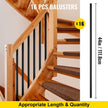 VEVOR Deck Balusters, 16 Pack Metal Deck Spindles, 44