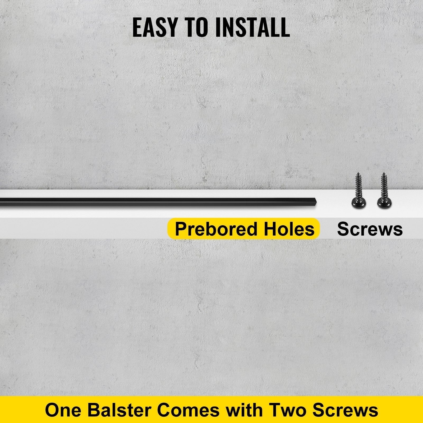 VEVOR Deck Balusters, 16 Pack Metal Deck Spindles, 44