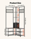 Corner Hall Tree with Shoe Bench, 70.9