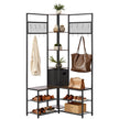 Corner Hall Tree with Shoe Bench, 70.9