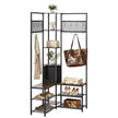 Corner Hall Tree with Shoe Bench, 70.9