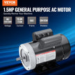 VEVOR 1.5HP Electric Motor 3450RPM AC11V/230V 56C Frame 1-Phase 5/8