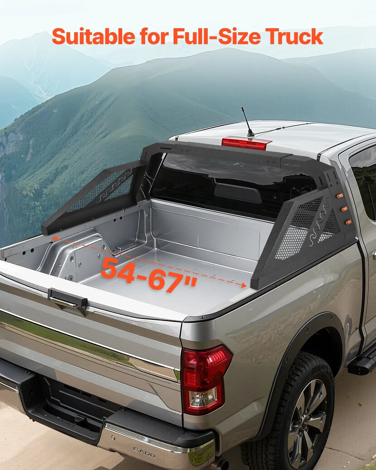 VEVOR Truck Bed Roll Bar Universal Chase Rack with Light for Full-Size Pickup