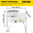 VEVOR Pottery Wheel 36cm Pottery Forming Machine with Foot Pedal Pottery Wheel for Adults 450W Electric Pottery Wheel for DIY Clay Art Craft