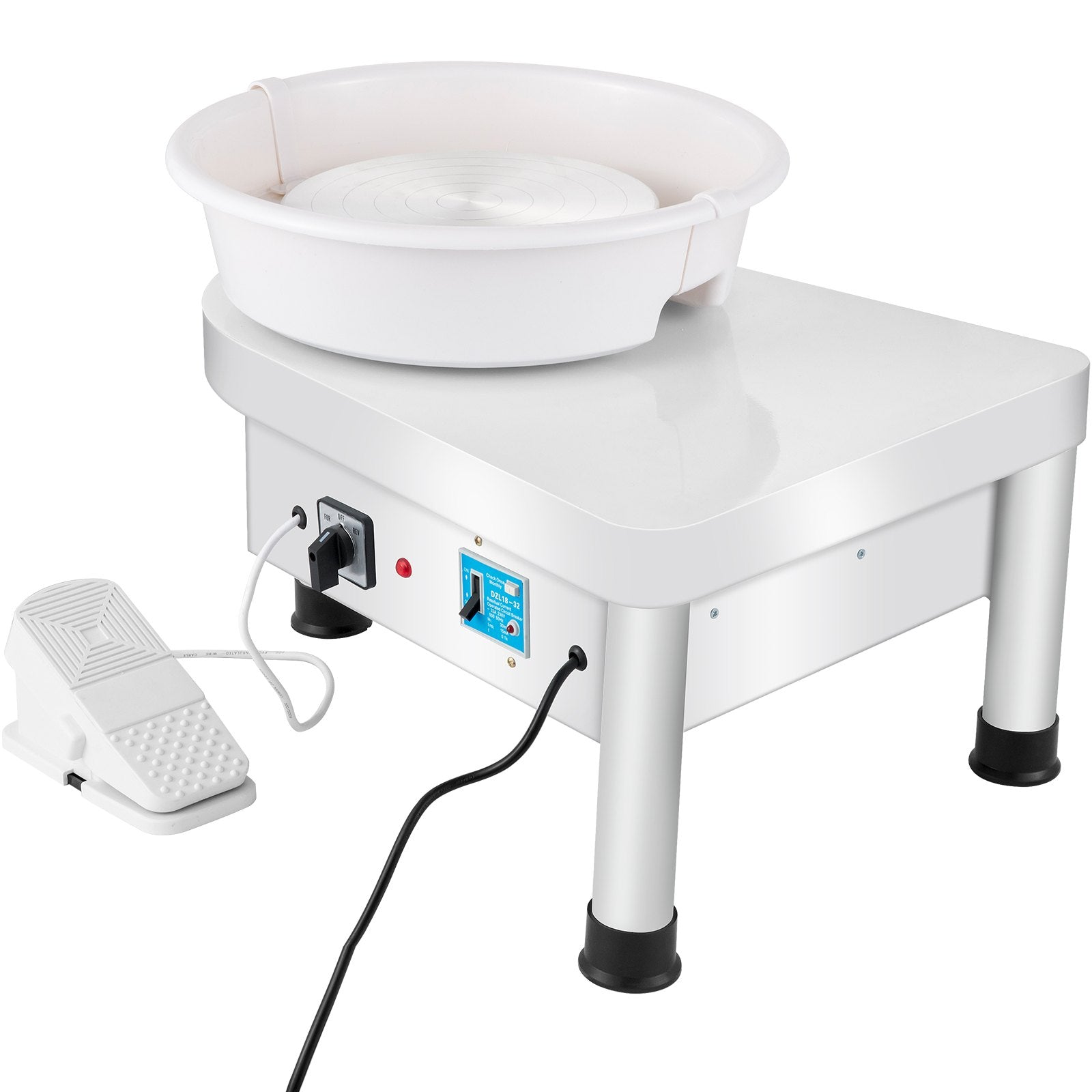 VEVOR Pottery Wheel 25CM Pottery Forming Machine 350W Electric Wheel for Pottery with Foot Pedal and Detachable Basin Easy Cleaning for Ceramics Clay Art Craft DIY