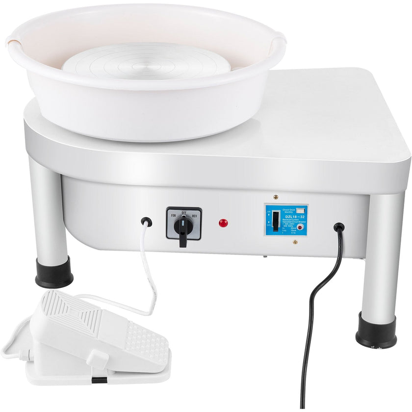 VEVOR Pottery Wheel 25CM Pottery Forming Machine 350W Electric Wheel for Pottery with Foot Pedal and Detachable Basin Easy Cleaning for Ceramics Clay Art Craft DIY