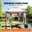 VEVOR Patio Gazebo for 6-8 Person, 10 x 10 FT Backyard Gazebo, with Mosquito Netting, Metal Frame, and PU Coated 180G Polyester, Outdoor Canopy Shelter for Patio, Lawn, Backyard, Deck, Garden