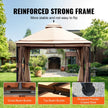 VEVOR Patio Gazebo for 10-12 Person, 10 x 13 FT Backyard Gazebo, with Mosquito Netting, Metal Frame, and PU Coated 180G Polyester, Outdoor Canopy Shelter for Patio, Backyard, Lawn, Garden, Deck