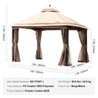 VEVOR Patio Gazebo for 10-12 Person, 10 x 13 FT Backyard Gazebo, with Mosquito Netting, Metal Frame, and PU Coated 180G Polyester, Outdoor Canopy Shelter for Patio, Backyard, Lawn, Garden, Deck