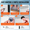 VEVOR 6 inch x 50ft Solar Panel Bird Guard, Critter Guard Roll Kit with 50pcs Stainless Steel Fasteners, Solar Panel Guard with Rust-proof PVC Coating, 1/2 inch Wire Roll Mesh