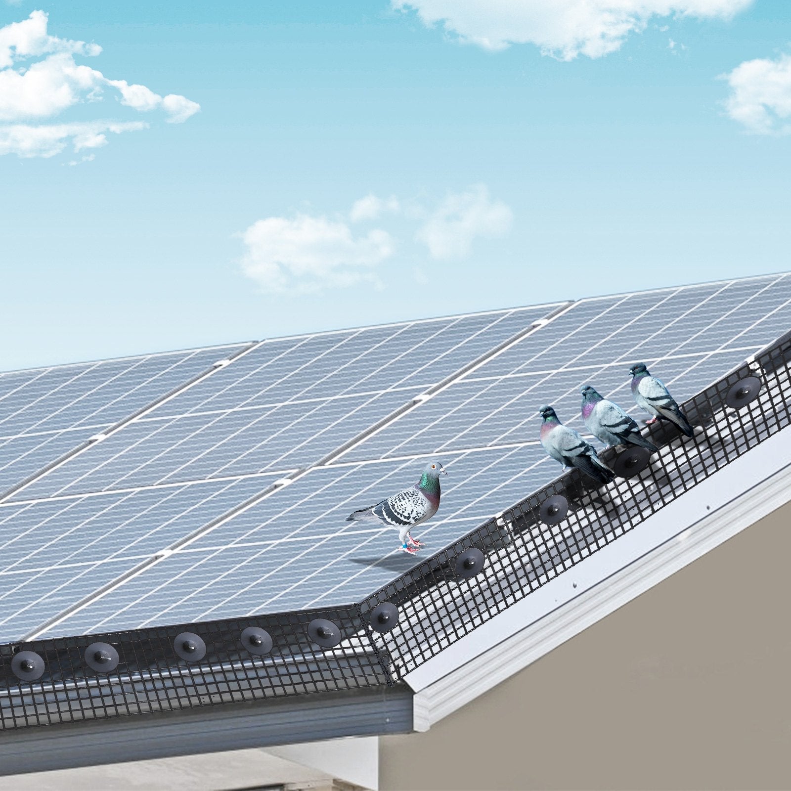 VEVOR 6 inch x 50ft Solar Panel Bird Guard, Critter Guard Roll Kit with 50pcs Stainless Steel Fasteners, Solar Panel Guard with Rust-proof PVC Coating, 1/2 inch Wire Roll Mesh