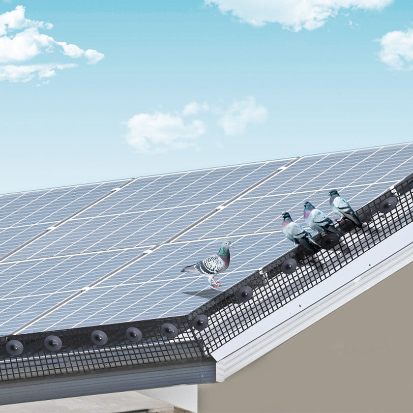 VEVOR 6 inch x 50ft Solar Panel Bird Guard, Critter Guard Roll Kit with 50pcs Stainless Steel Fasteners, Solar Panel Guard with Rust-proof PVC Coating, 1/2 inch Wire Roll Mesh