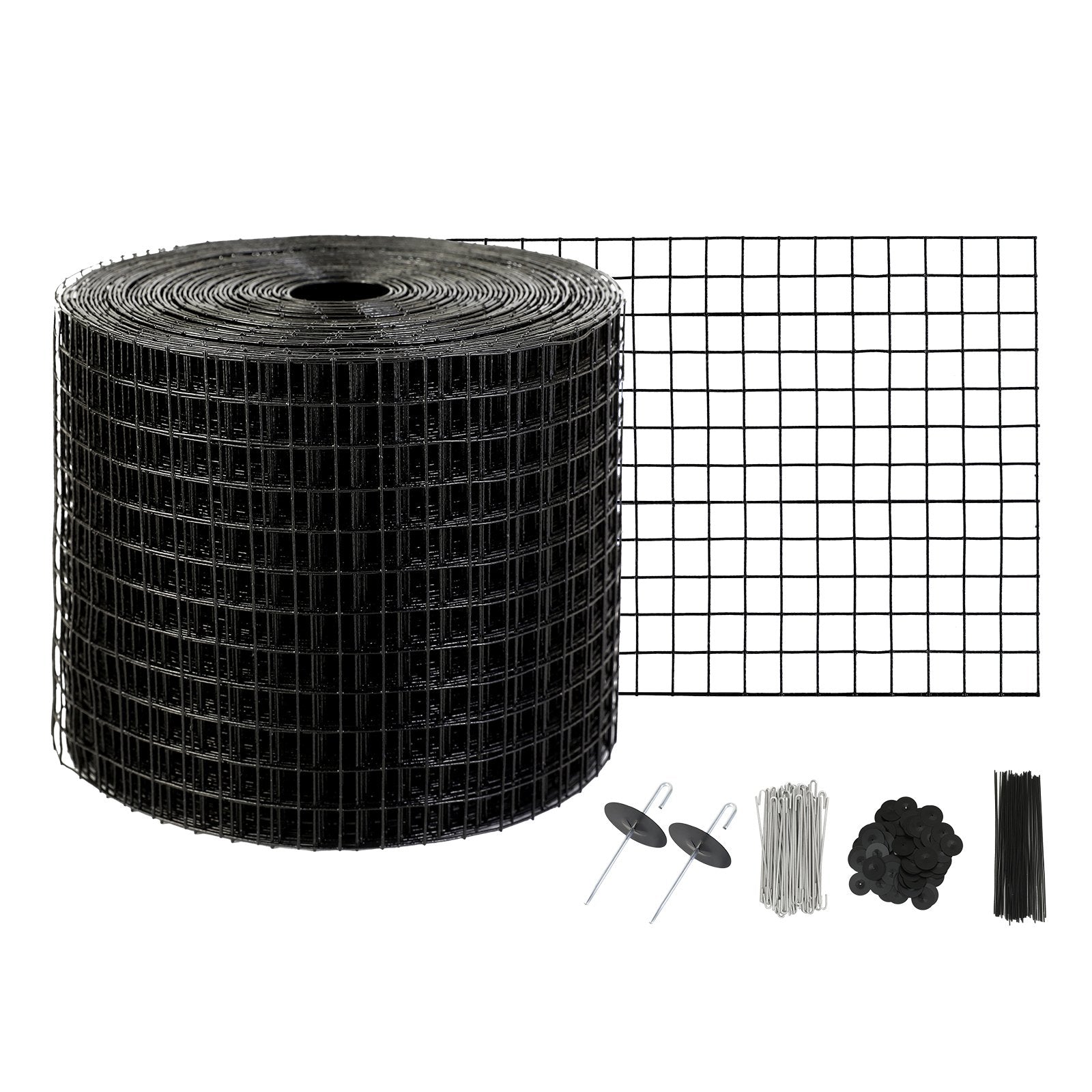 VEVOR 6 inch x 50ft Solar Panel Bird Guard, Critter Guard Roll Kit with 50pcs Stainless Steel Fasteners, Solar Panel Guard with Rust-proof PVC Coating, 1/2 inch Wire Roll Mesh
