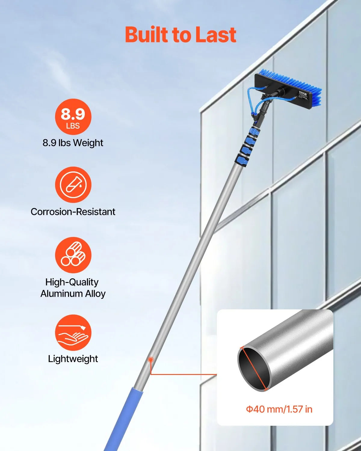 VEVOR Water Fed Pole Kit 30FT Solar Panel Cleaning Pole with Extendable Handle