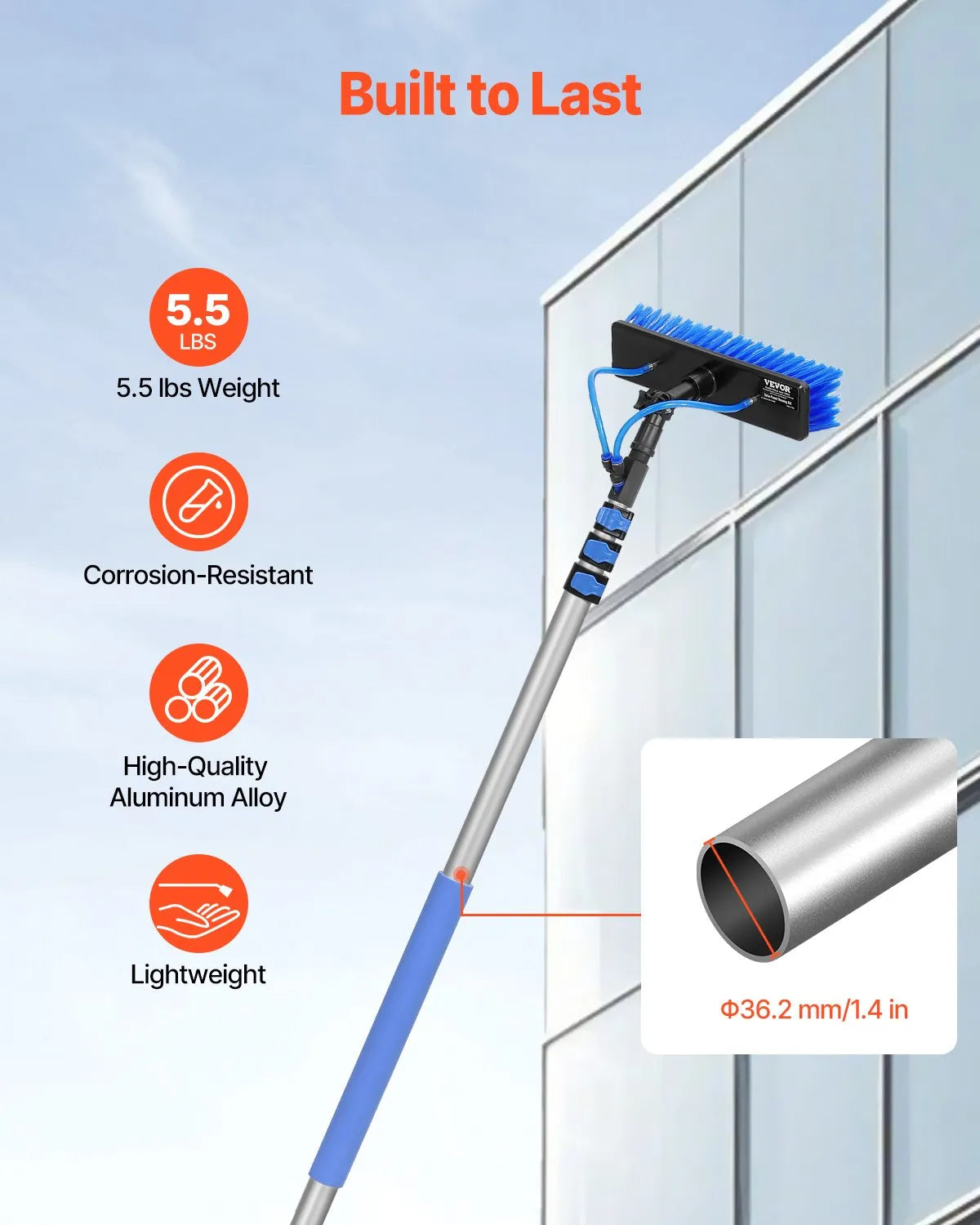 VEVOR Water Fed Pole Kit 20FT Solar Panel Cleaning Pole with Extendable Handle