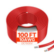 VEVOR 100FT Solar Panel Extension Cable 10AWG Waterproof PV 6mm² Cable Red