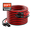 VEVOR 20FT Solar Panel Extension Wire with Female & Male Connectors 10AWG 1 Pair