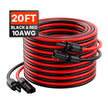 VEVOR 20FT Solar Panel Extension Wire with Female & Male Connectors 10AWG 1 Pair
