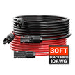 VEVOR 30FT Solar Panel Extension Wire with Female & Male Connectors 10AWG 1 Pair
