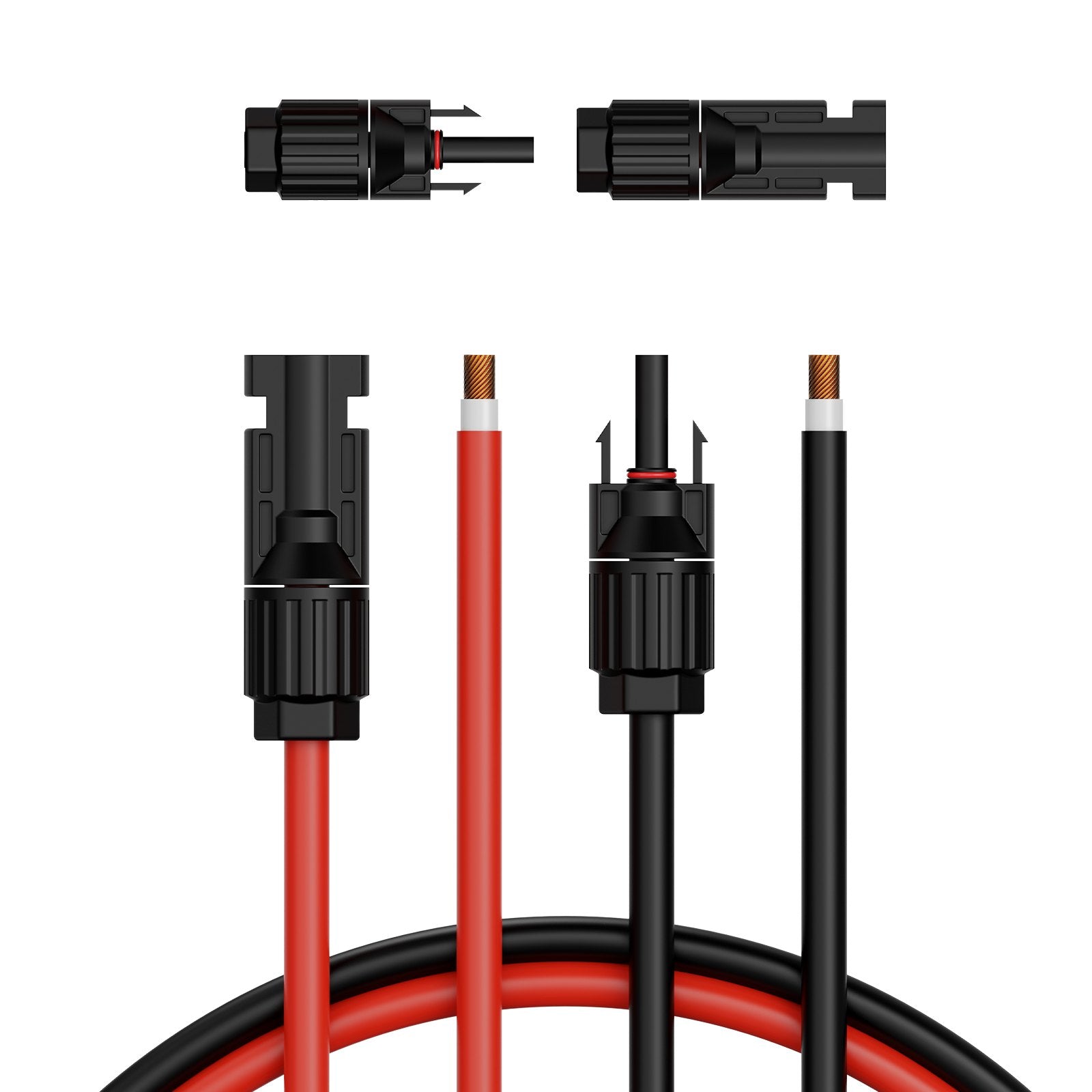 VEVOR 30FT Solar Panel Extension Wire with Female & Male Connectors 10AWG 1 Pair