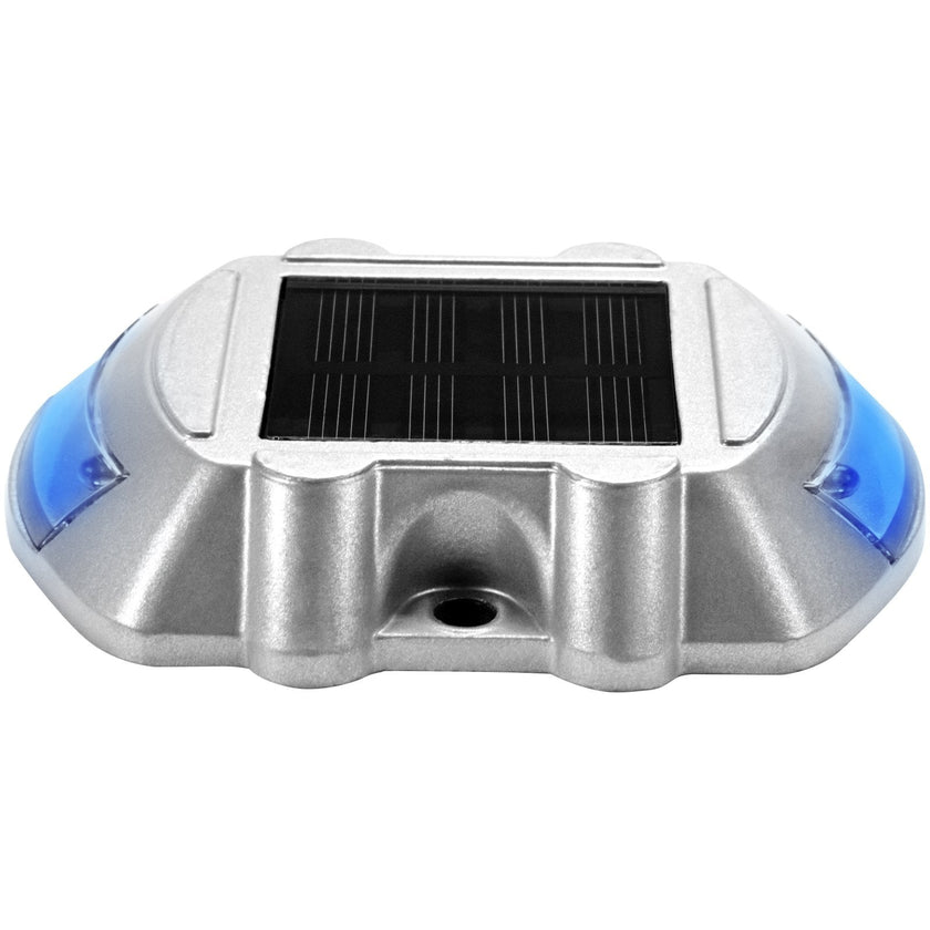Driveway Lights 16-Pack, Solar Driveway Lights with Switch Button, Solar Deck Lights Waterproof, Wireless Dock Lights 6 LEDs for Path Warning Garden Walkway Sidewalk Steps, LED Bright Blue