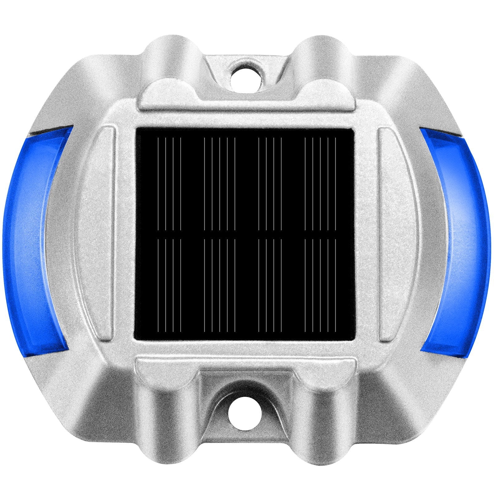 VEVOR Driveway Lights 4-Pack, Solar Driveway Lights with Switch Button, Solar Deck Lights Waterproof, Wireless Dock Lights 6 LEDs for Path Warning Garden Walkway Sidewalk Steps, LED Bright Blue