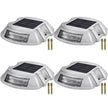 VEVOR Driveway Lights 4-Pack Solar Driveway Lights Bright White with Screw Solar Deck Lights Outdoor Waterproof Wireless Dock Lights 6 LEDs for Path Warning Garden Walkway Sidewalk Steps