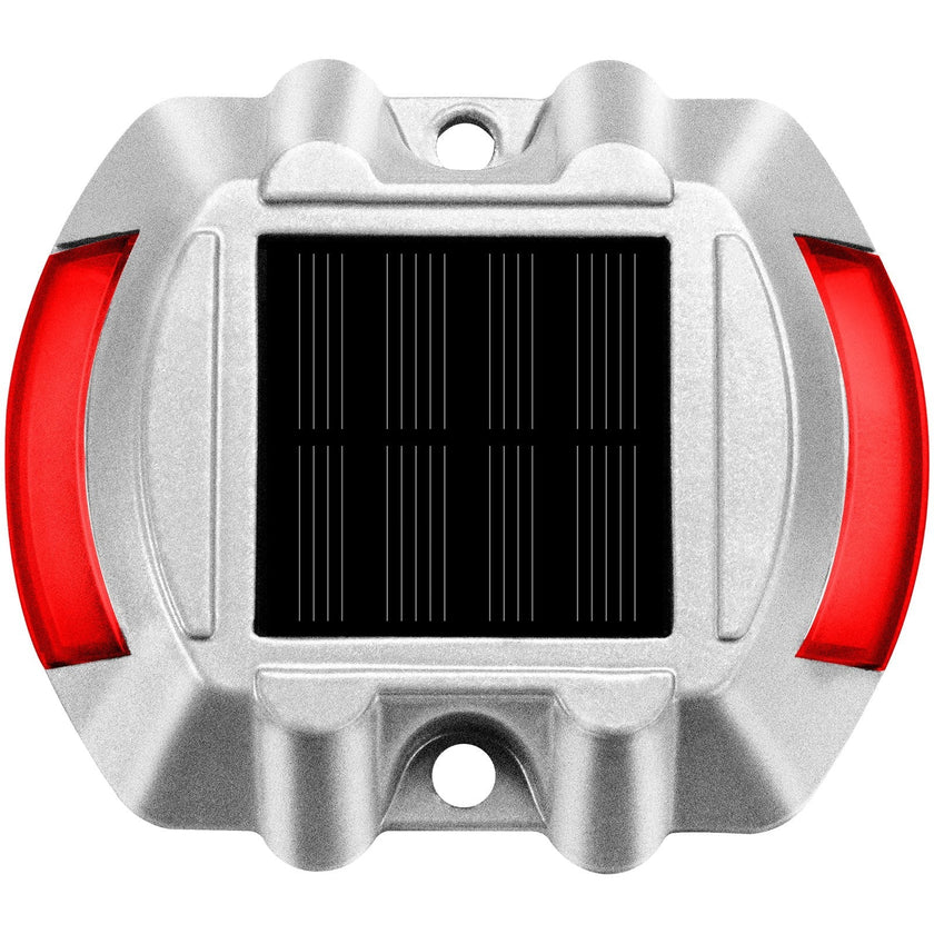 Vevor Driveway Lights, 8-Pack Solar Driveway Lights with Switch Button, Solar Deck Lights Waterproof, Wireless Dock Lights 6 LEDs for Path Warning Garden Walkway Sidewalk Steps, LED Bright Red