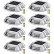 VEVOR Driveway Lights Solar Driveway Lights with Screw Solar Deck Lights Outdoor Waterproof Wireless Dock Lights 6 LEDs for Path Warning Garden Walkway Sidewalk Steps (White, 8-Pack)