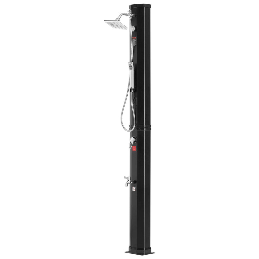 VEVOR Outdoor Solar Heated Shower, 10.57 Gallon Poolside Shower Kit with 2 Shower Head and Foot Shower Tap, Handheld/Hanging Two Modes Fast Assembly for Outdoor Backyard Poolside Beach Spa