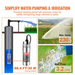 VEVOR Solar Water Pump, 12V DC 120W Submersible Deep Well Pump, Max Flow 3.2 GPM, Max Head 230 ft, Max Submersion 98.4 ft, Solar Powered Water Pump for Well, Farm Ranch Irrigation, Livestock Drinking