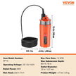 VEVOR Solar Water Pump, 12V DC 96W Submersible Deep Well Pump, Max Flow 1.6 GPM, Max Head 230 ft, Max Submersion 98.4 ft, Solar Powered Water Pump for Well, Farm Ranch Irrigation, Livestock Drinking