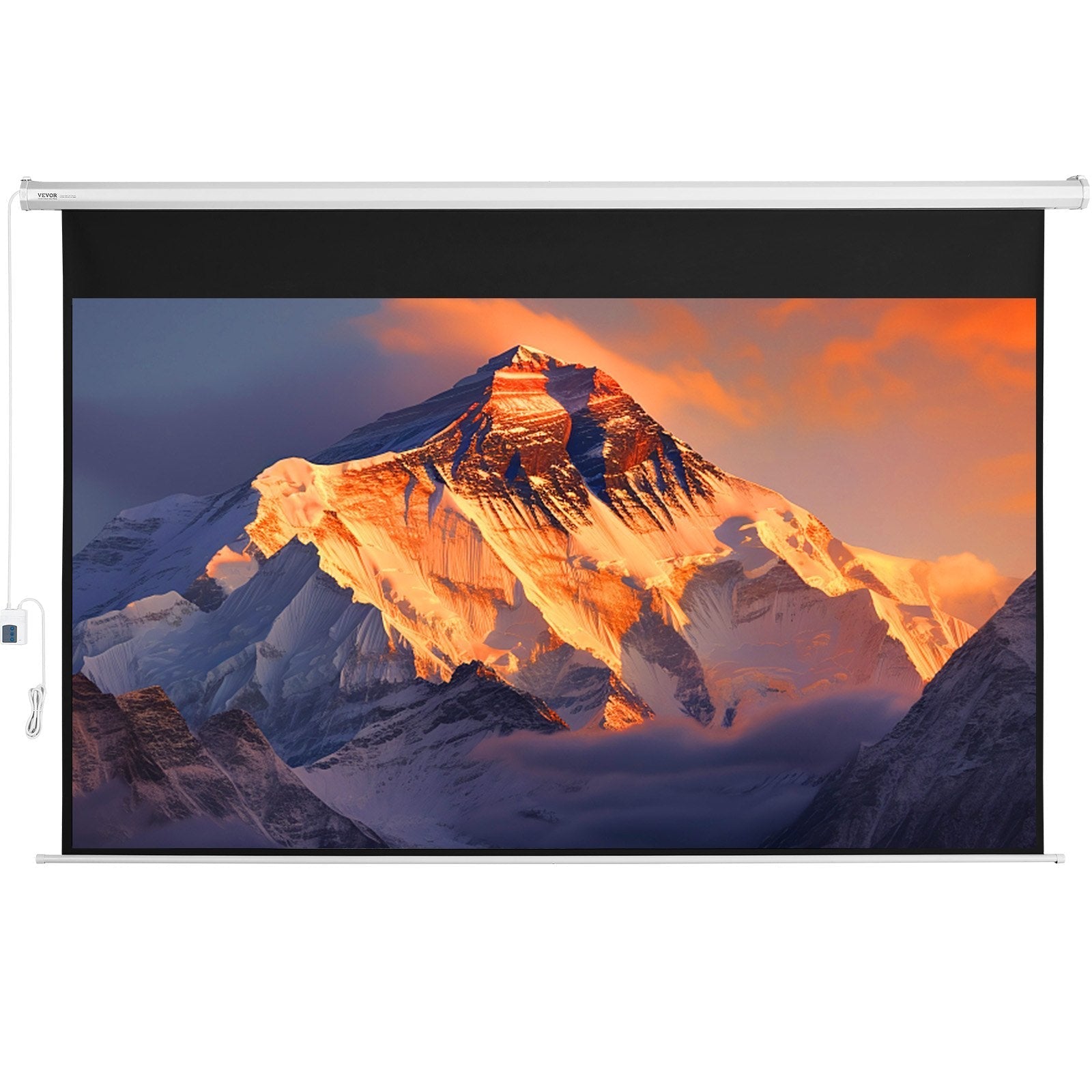 VEVOR Motorized Projector Screen, 120 inch 16:9 4K 1080 HD Electric Projector Screen, Automatic Projection Screen with Remote Control, Wall Mount Movie Screen for Family Home Office Theater