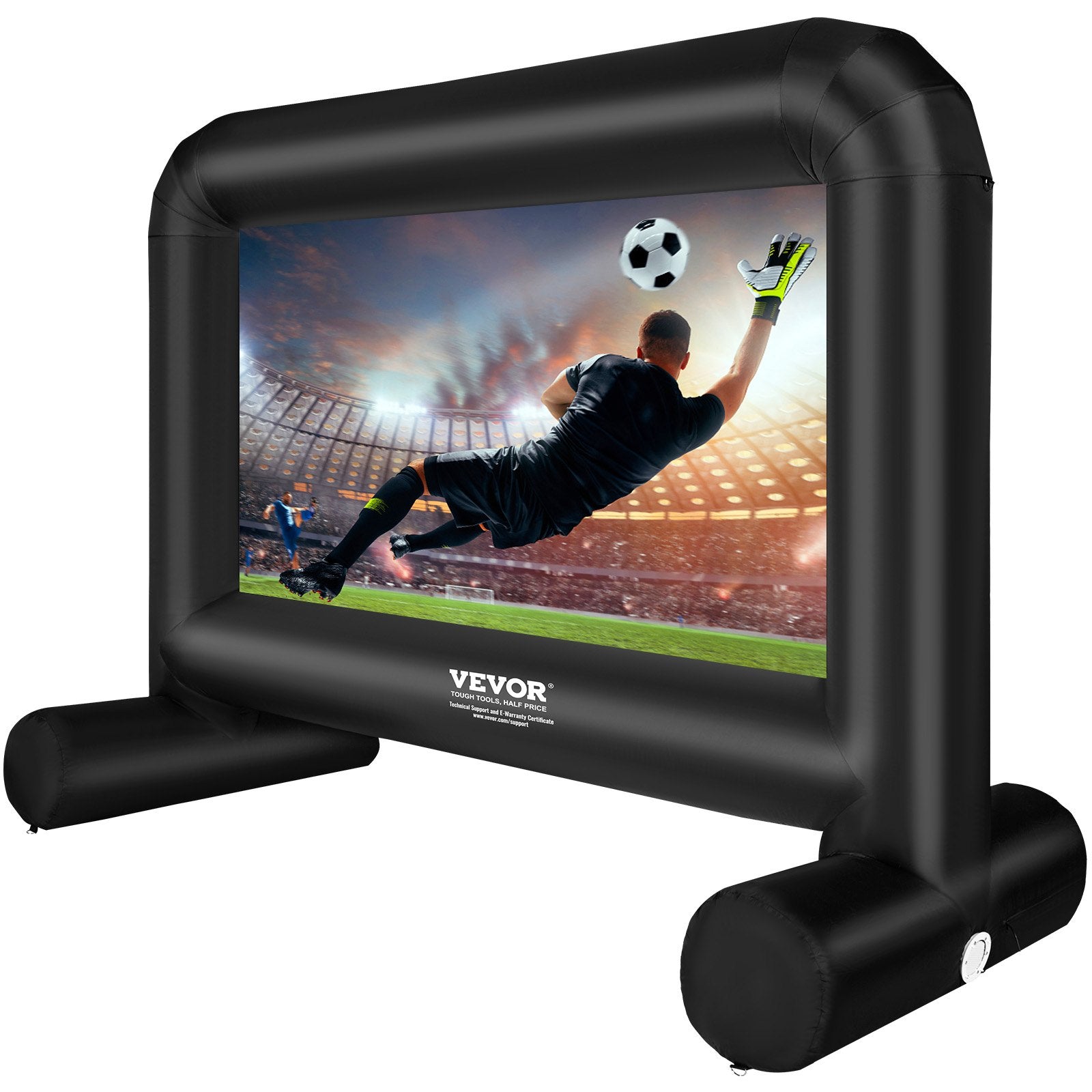 VEVOR Inflatable Movie Screen, 14 FT Inflatable Projector Screen for Outside with Blower and Carrying Bag, Front/Rear Projection, Oxford Fabric Blow Up Screen for Outdoor Parties Backyard Movie Night