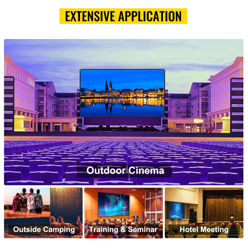 VEVOR Outdoor Movie Screen w/ Stand Portable Projector Screen 90