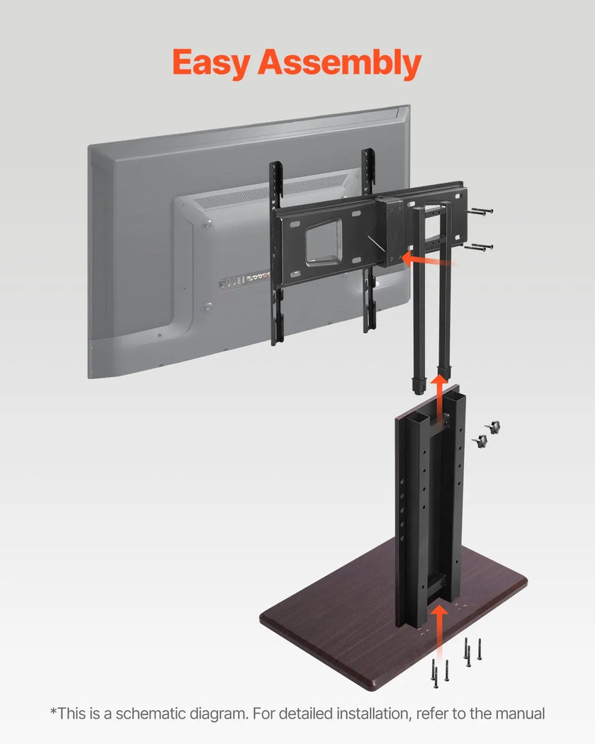 VEVOR Universal TV Stand Swivel Stand Holds up to 99 lbs for 32-70 Inch Screens