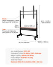 VEVOR Rolling TV Stand Mobile TV Cart Holds Up to 205 lbs for 55-100 Inch TVs