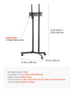 VEVOR Rolling TV Stand Mobile TV Cart Holds Up to 88 lbs for 32-65 Inch Screens
